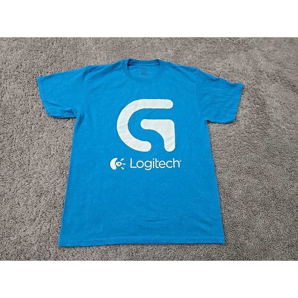 Logitech G T Shirt Mens L Short Sleeve Port & Company Blue Promotional Merch